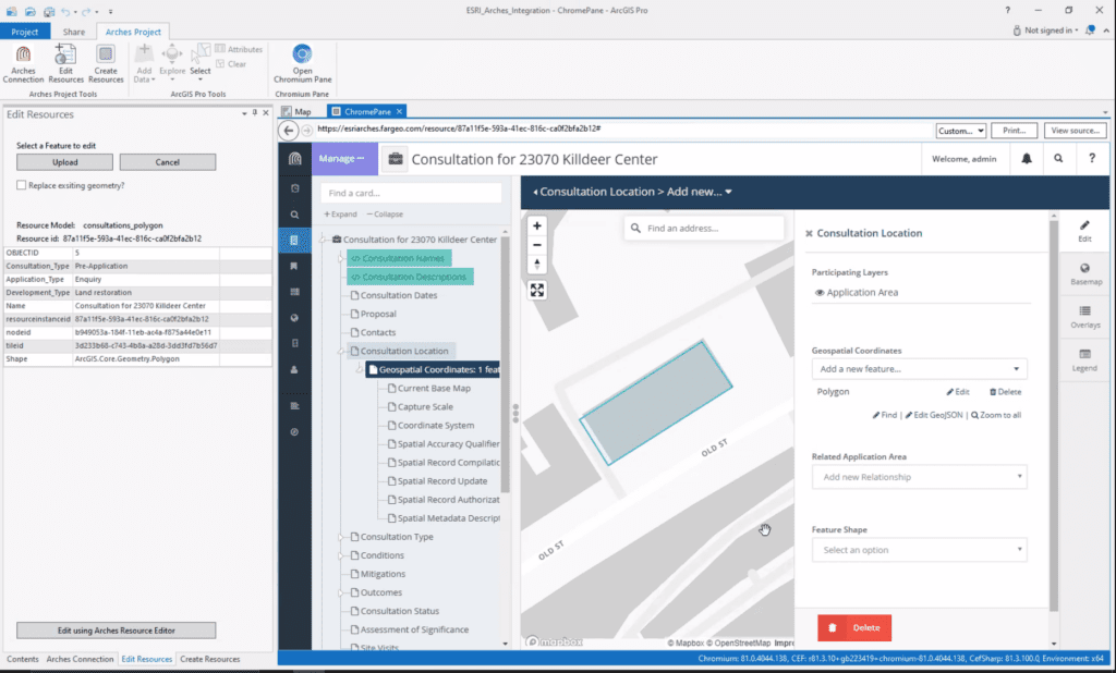 Arches/Esri integration